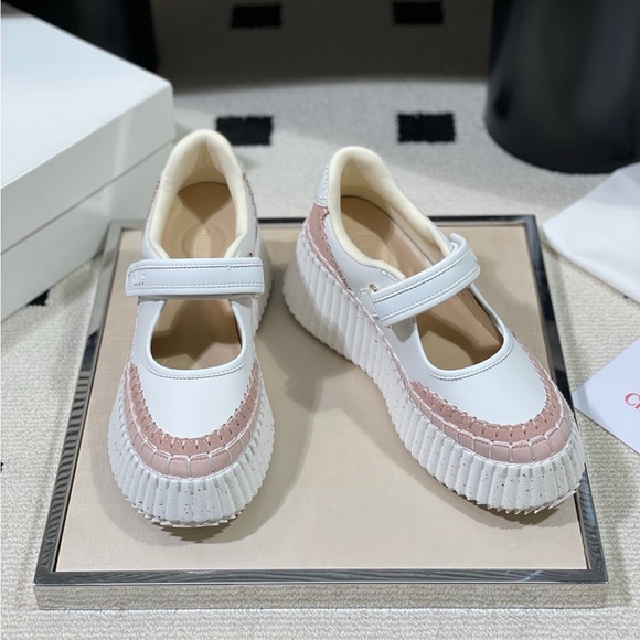 Chloe Shoes - Chloé Nama Mary Jane Velcro Platform Shoes